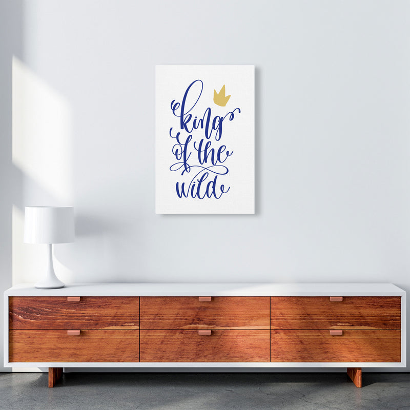 King Of The Wild Blue Framed Typography Wall Art Print A2 Canvas