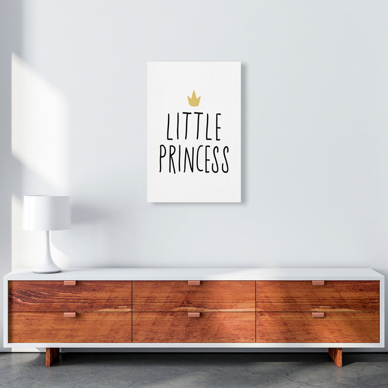 Little Princess Black And Gold Framed Nursey Wall Art Print A2 Canvas