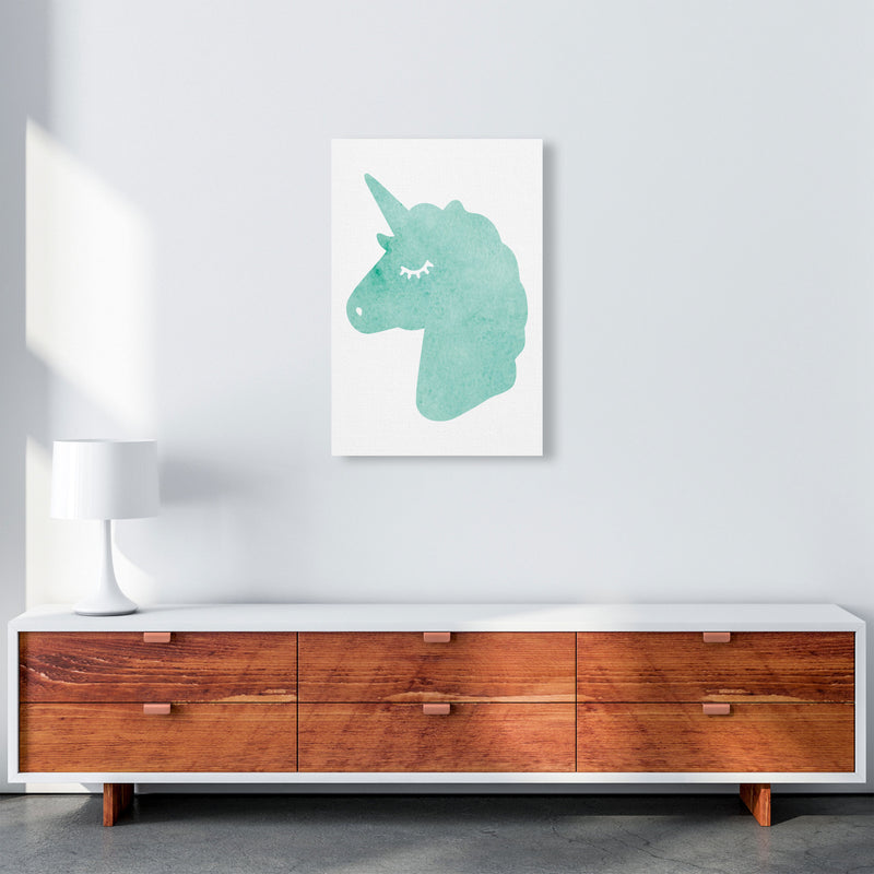 Mint Unicorn Head Modern Print Animal Art Print A2 Canvas