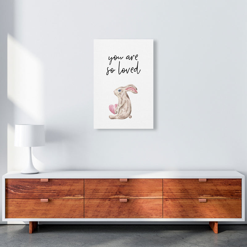 Bunny You Are So Loved Framed Nursey Wall Art Print A2 Canvas
