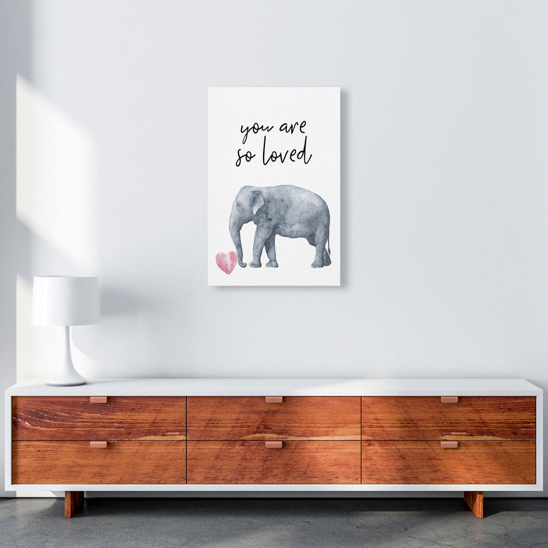 Elephant You Are So Loved Framed Nursey Wall Art Print A2 Canvas