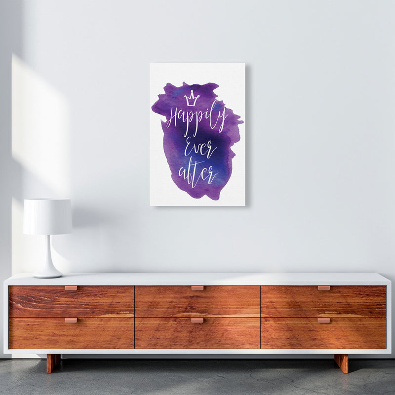 Happily Ever After Purple Watercolour Modern Print A2 Canvas