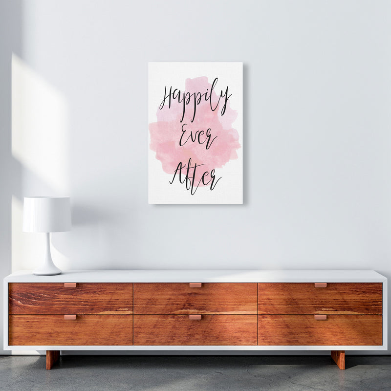 Happily Ever After Pink Watercolour Modern Print A2 Canvas