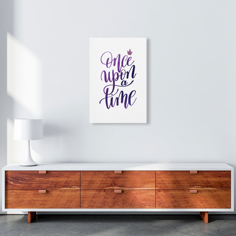 Once Upon A Time Purple Watercolour Modern Print A2 Canvas