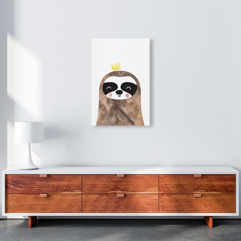 Scandi Brown Sloth Watercolour Framed Nursey Wall Art Print A2 Canvas