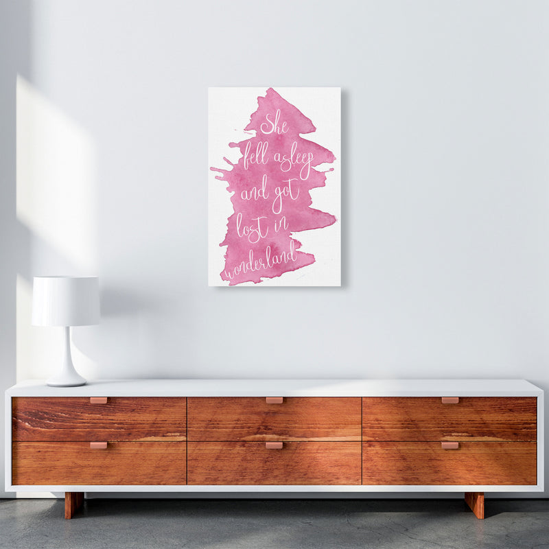 Wonderland Pink Watercolour Modern Print A2 Canvas