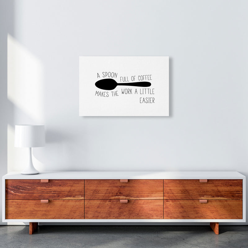 A Spoon Full Of Coffee Modern Print, Framed Kitchen Wall Art A2 Canvas