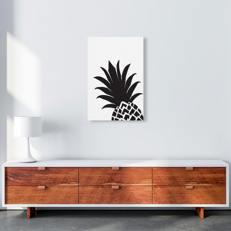Black Pineapple 1 Modern Print, Framed Kitchen Wall Art A2 Canvas