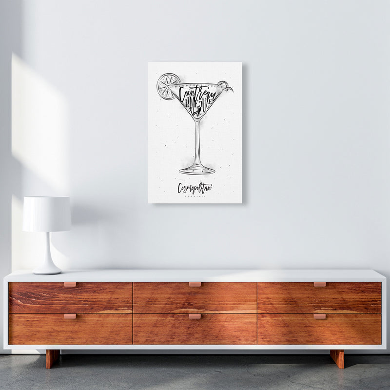 Cosmopolitan Cocktail Modern Print, Framed Kitchen Wall Art A2 Canvas