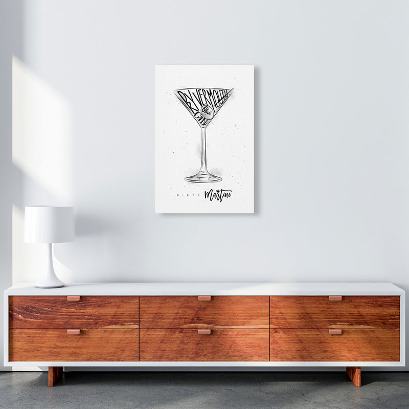 Dirty Martini Cocktail Modern Print, Framed Kitchen Wall Art A2 Canvas