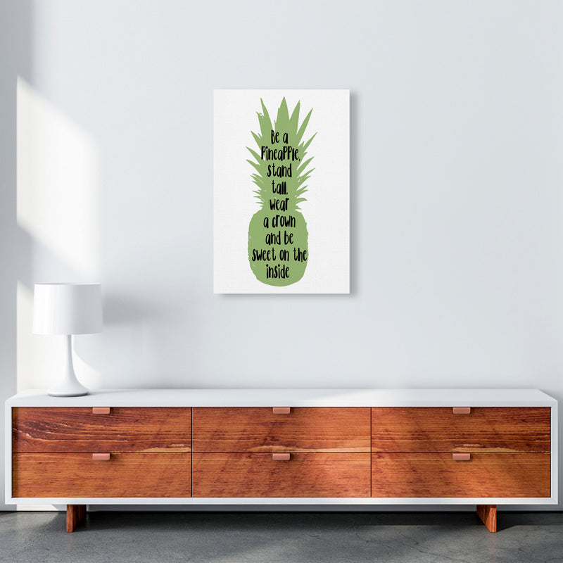 Be A Pineapple Green Framed Typography Wall Art Print A2 Canvas