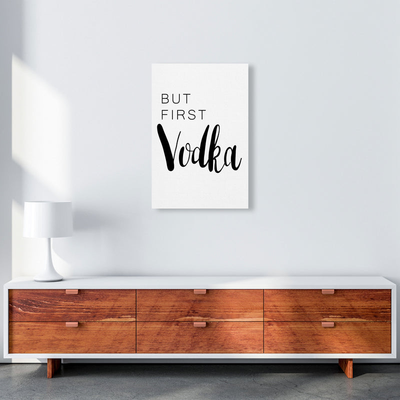 But First Vodka Modern Print, Framed Kitchen Wall Art A2 Canvas