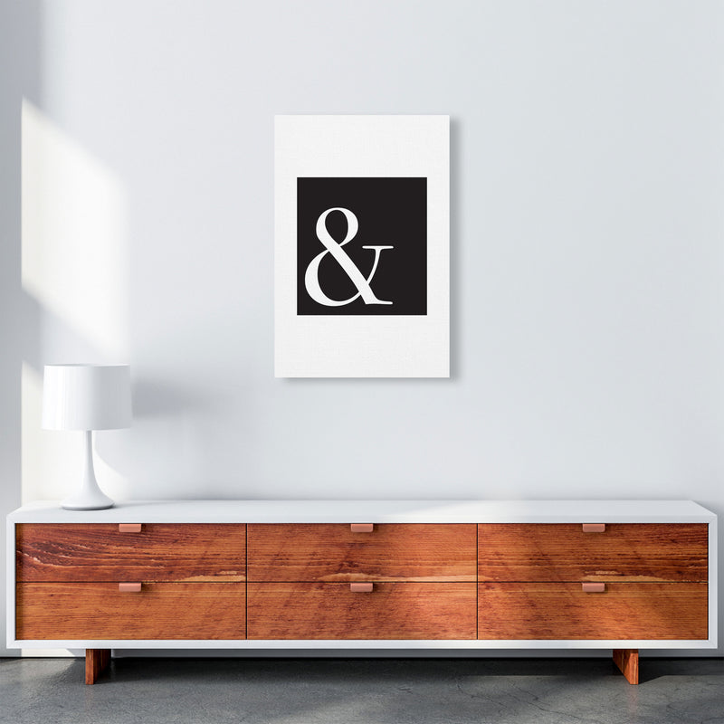 Ampersand Black Framed Typography Wall Art Print A2 Canvas