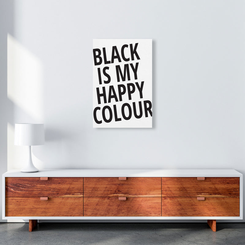 Black Is My Happy Colour Framed Typography Wall Art Print A2 Canvas