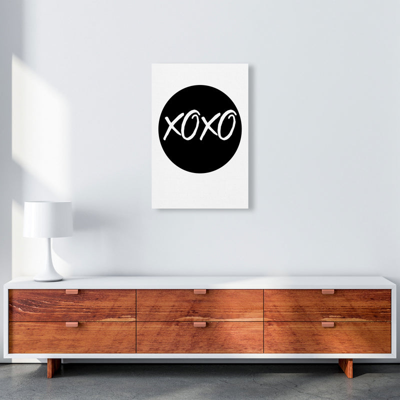 XOXO Black Circle Modern Print A2 Canvas