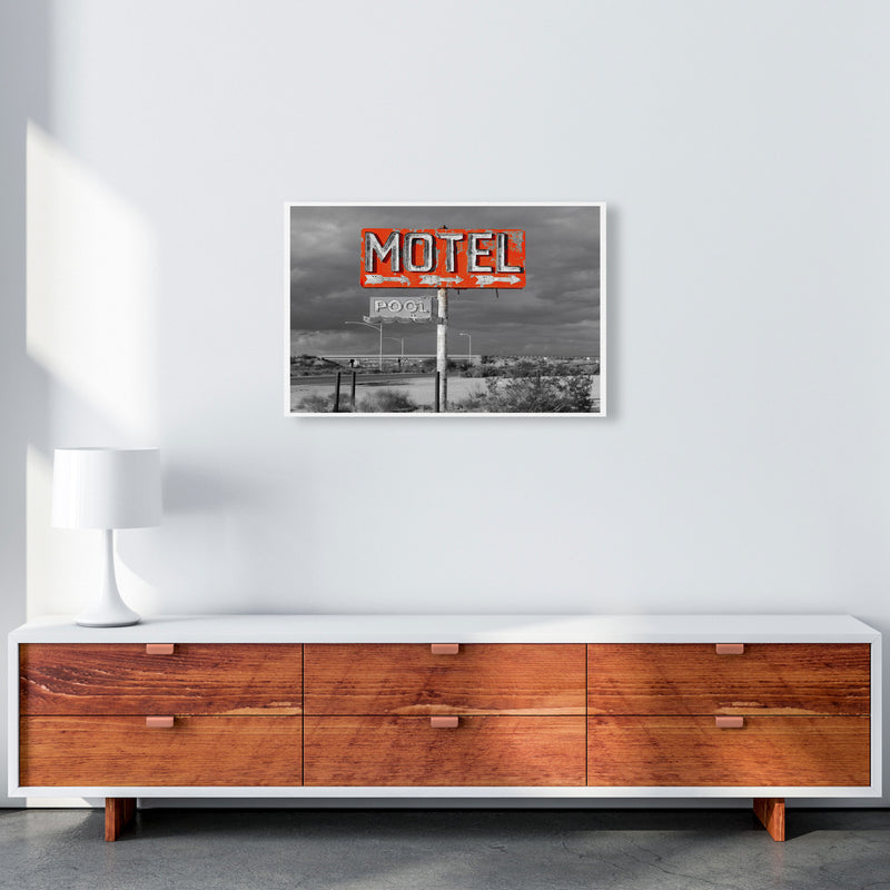 Red Motel Sign Modern Print A2 Canvas