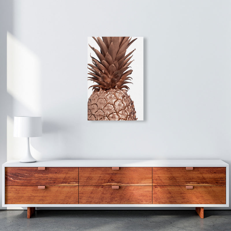 Rose Gold Pineapple Modern Print, Framed Kitchen Wall Art A2 Canvas