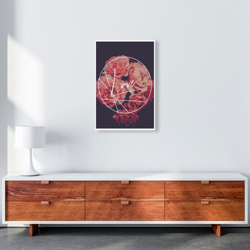 Floral Love Modern Print, Framed Botanical & Nature Art Print A2 Canvas