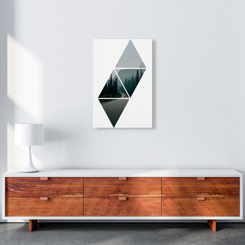 Abstract Triangles And Forest Modern Print A2 Canvas