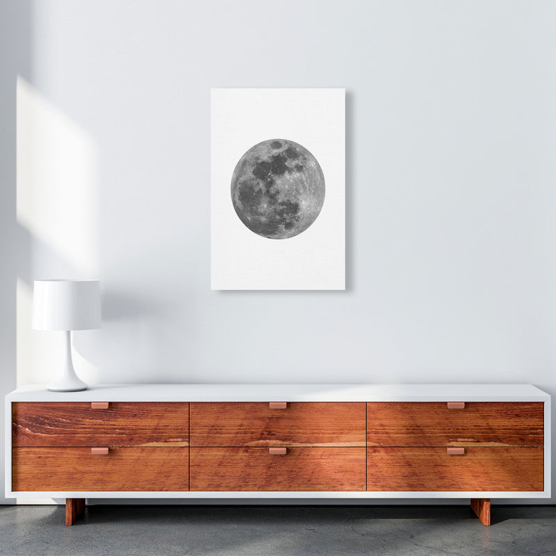 Grey Moon Modern Print A2 Canvas