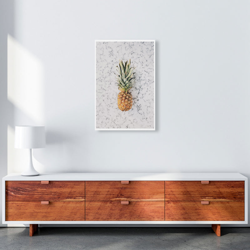 Marble Pineapple Modern Print, Framed Kitchen Wall Art A2 Canvas