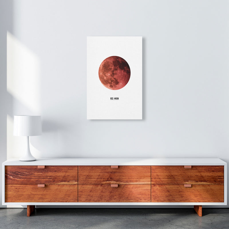 Red Moon Modern Print A2 Canvas