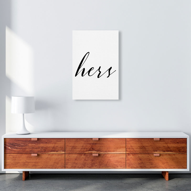 Hers Framed Typography Wall Art Print A2 Canvas