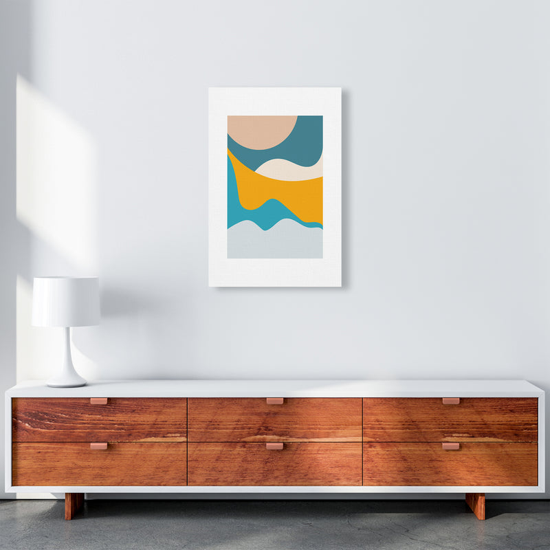 Mita Teal Dunes N14  Art Print by Pixy Paper A2 Canvas