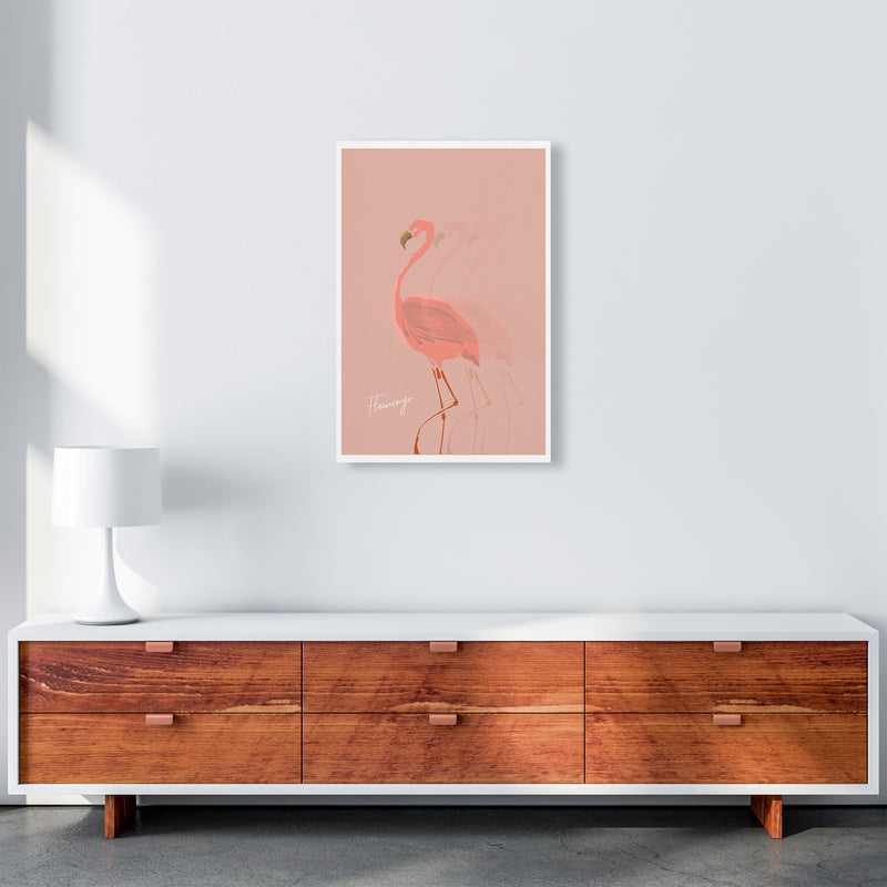 Flamingo Shadow Art Print by Pixy Paper A2 Canvas
