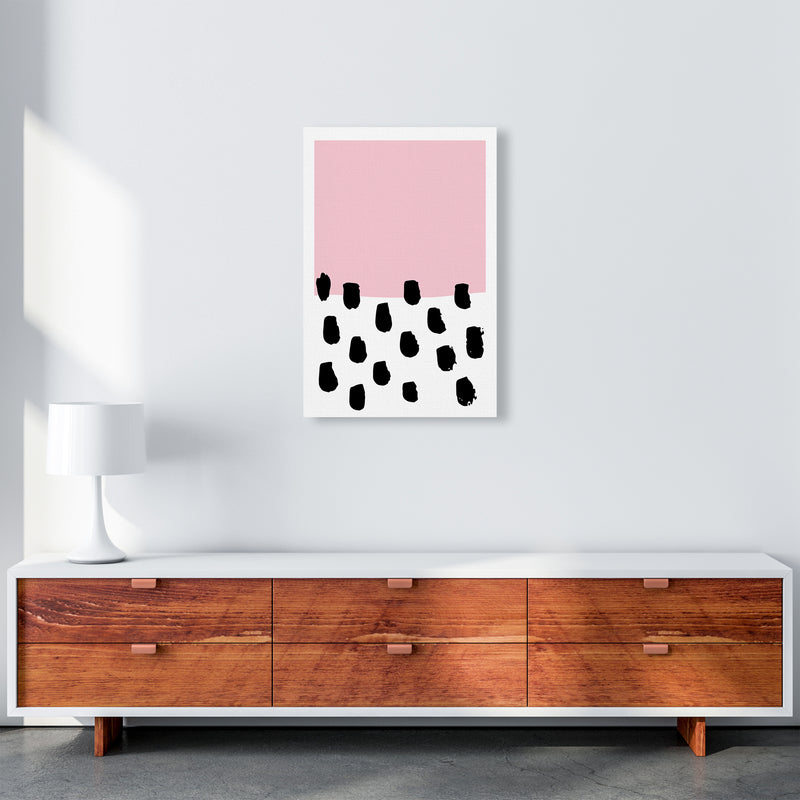 Pink Polka Neon Funk  Art Print by Pixy Paper A2 Canvas