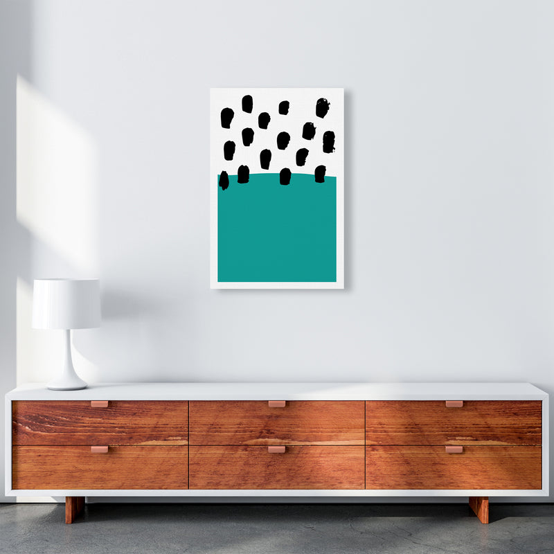 Teal Polka Neon Funk  Art Print by Pixy Paper A2 Canvas