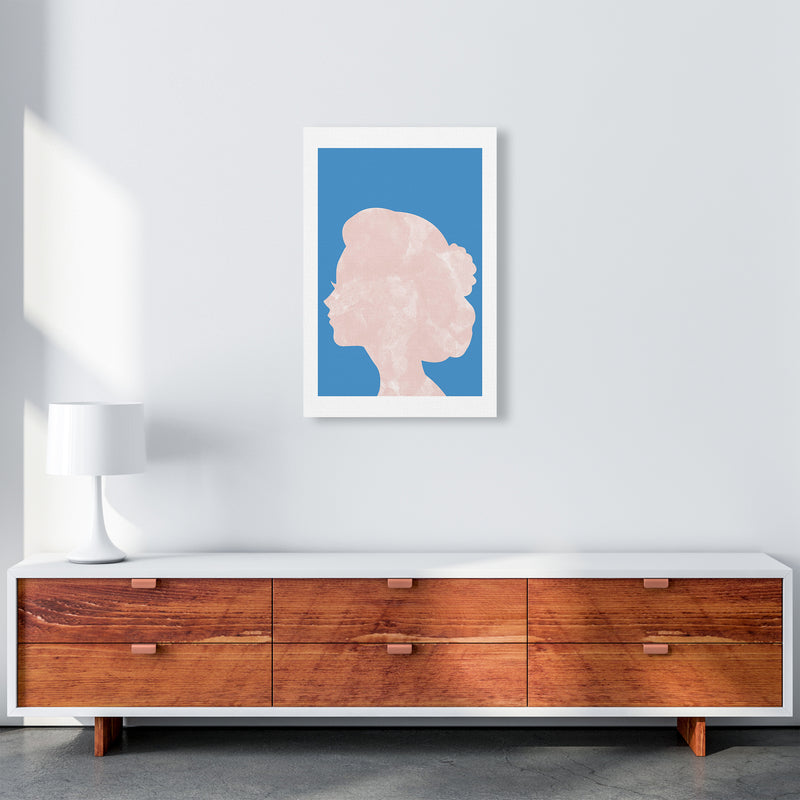 Marble Head Blue  Art Print by Pixy Paper A2 Canvas