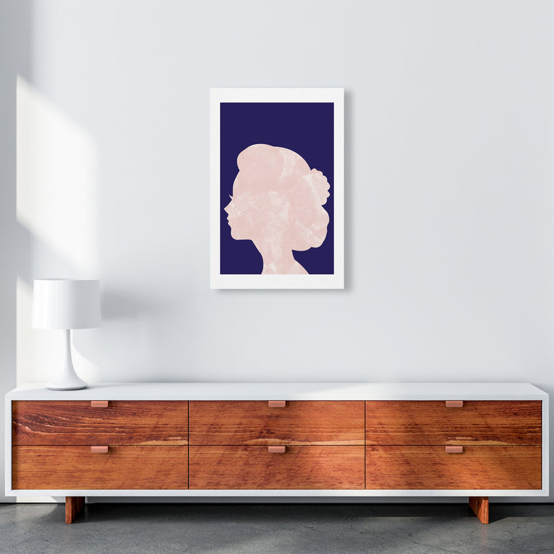 Marble Head Navy  Art Print by Pixy Paper A2 Canvas