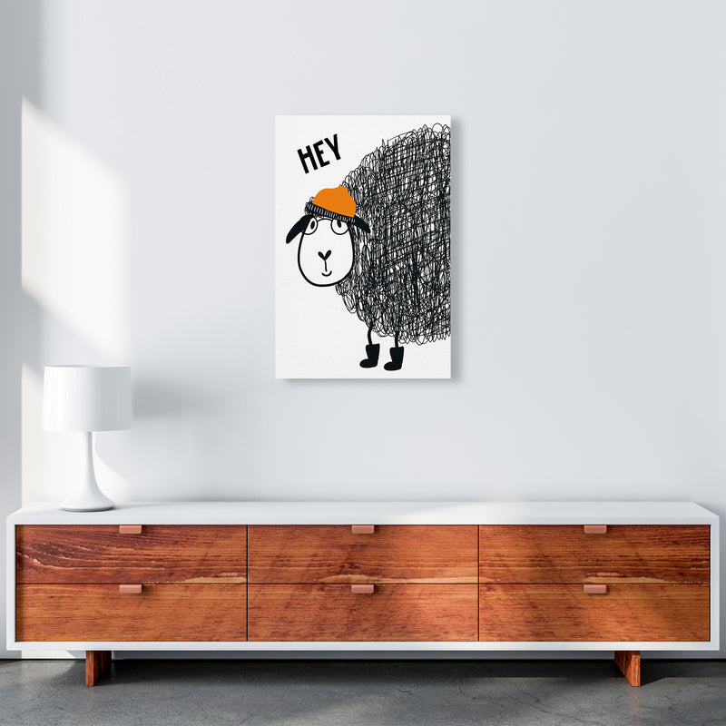 Hey Sheep Animal  Art Print by Pixy Paper A2 Canvas