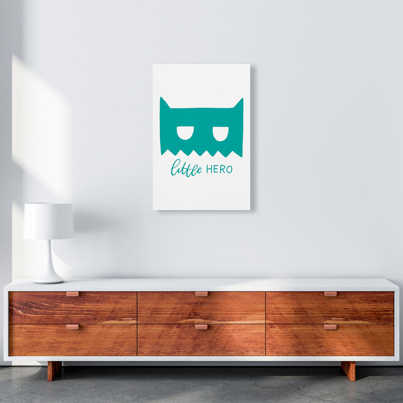 Little Hero Mask Teal Super Scandi  Art Print by Pixy Paper A2 Canvas