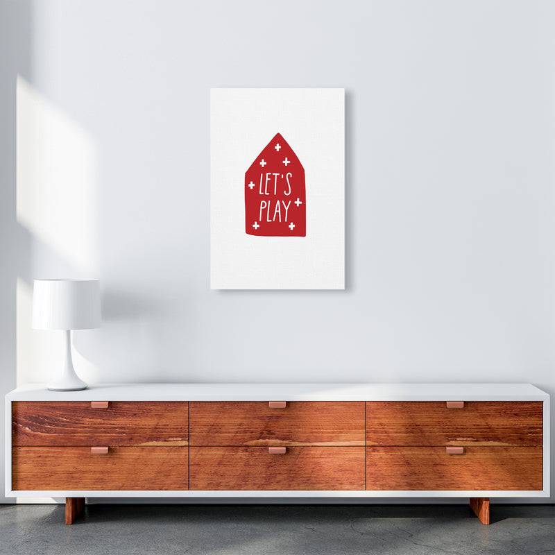 Let'S Play House Red Super Scandi  Art Print by Pixy Paper A2 Canvas