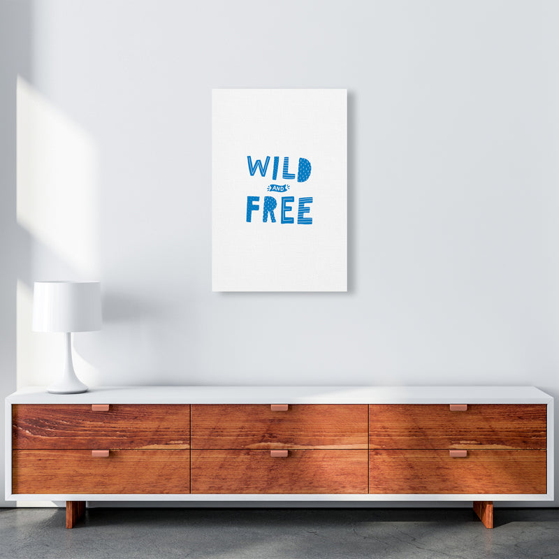 Wild And Free Blue Super Scandi  Art Print by Pixy Paper A2 Canvas