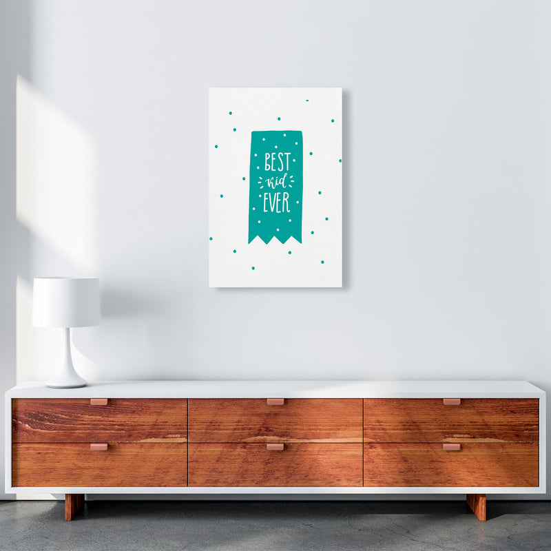 Best Day Ever Teal Super Scandi  Art Print by Pixy Paper A2 Canvas
