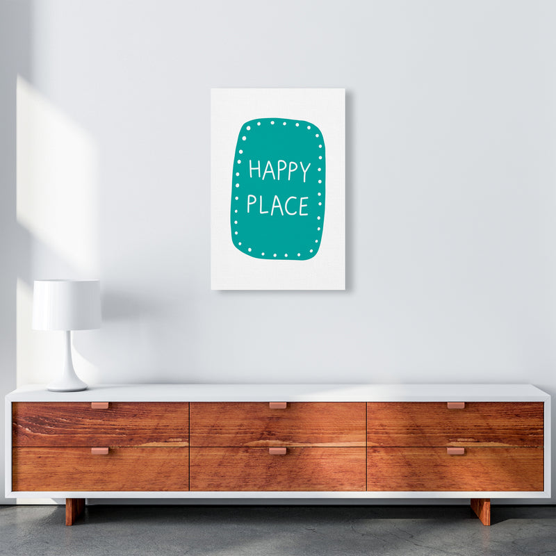 Happy Place Teal Super Scandi  Art Print by Pixy Paper A2 Canvas