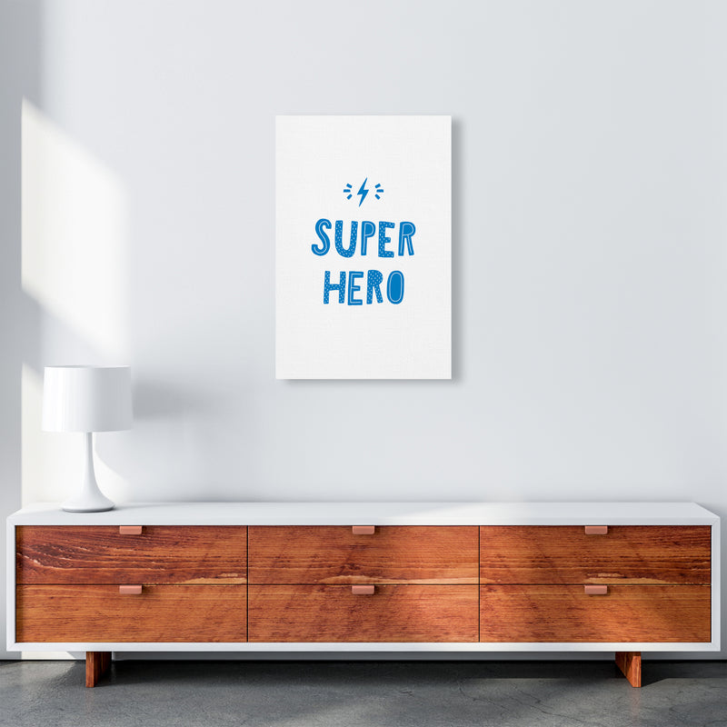 Super Hero Blue Super Scandi  Art Print by Pixy Paper A2 Canvas