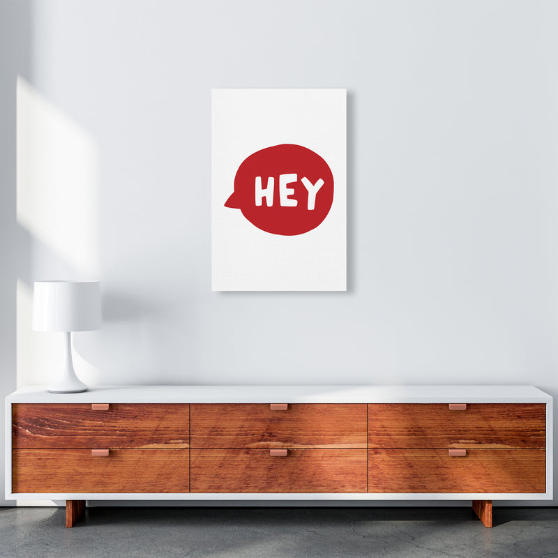 Hey Bubble Red Super Scandi  Art Print by Pixy Paper A2 Canvas