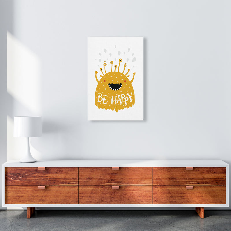 Little Monsters Be Happy  Art Print by Pixy Paper A2 Canvas