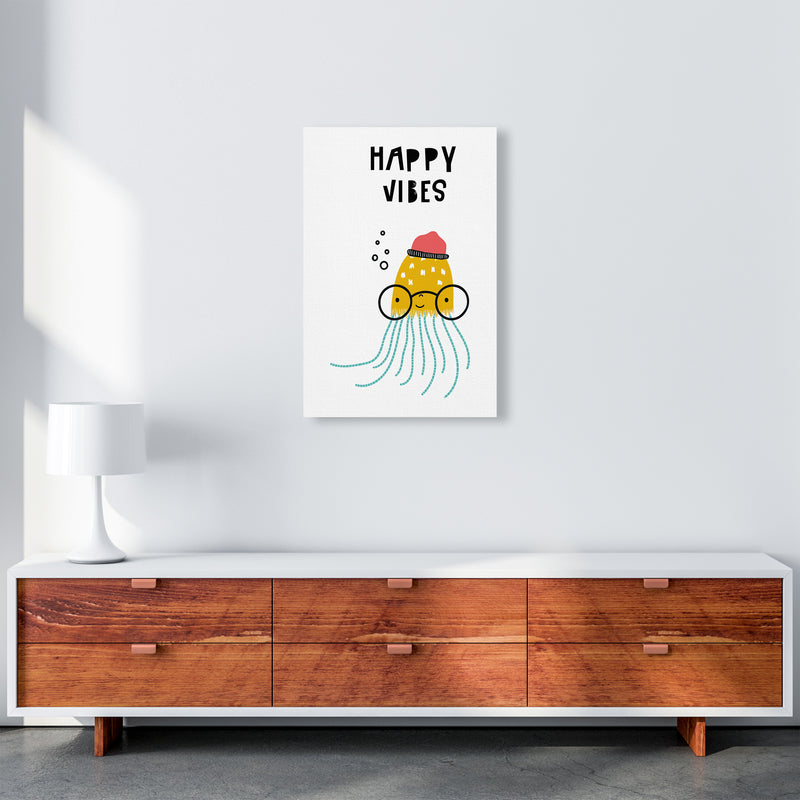 Happy Vibes Animal Pop  Art Print by Pixy Paper A2 Canvas