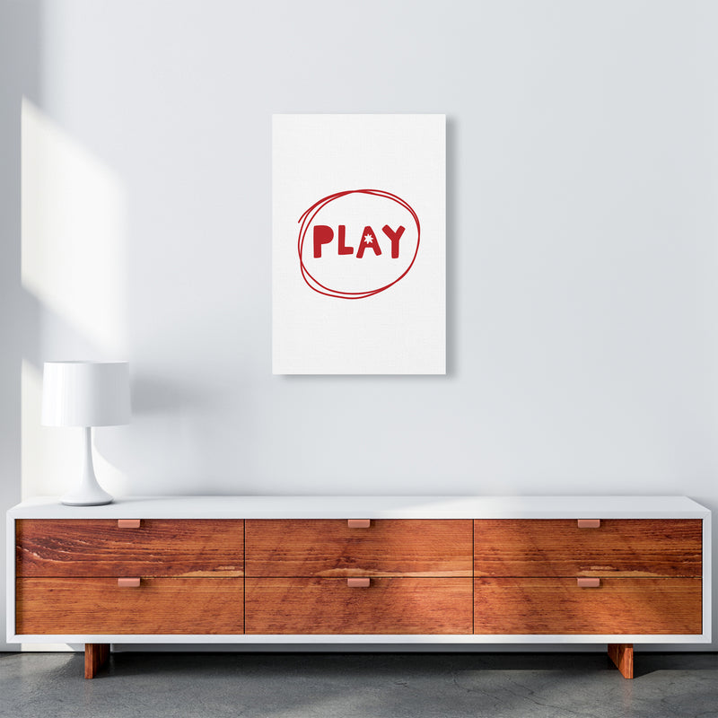 Play Red Super Scandi  Art Print by Pixy Paper A2 Canvas