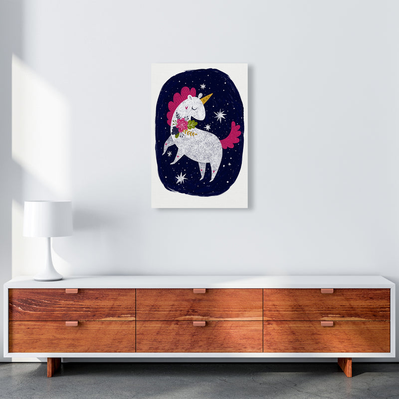 Unicorn Night Sky  Art Print by Pixy Paper A2 Canvas