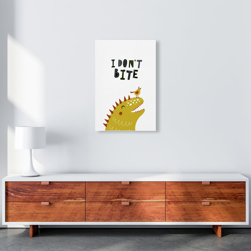 I Don'T Bite Dino  Art Print by Pixy Paper A2 Canvas
