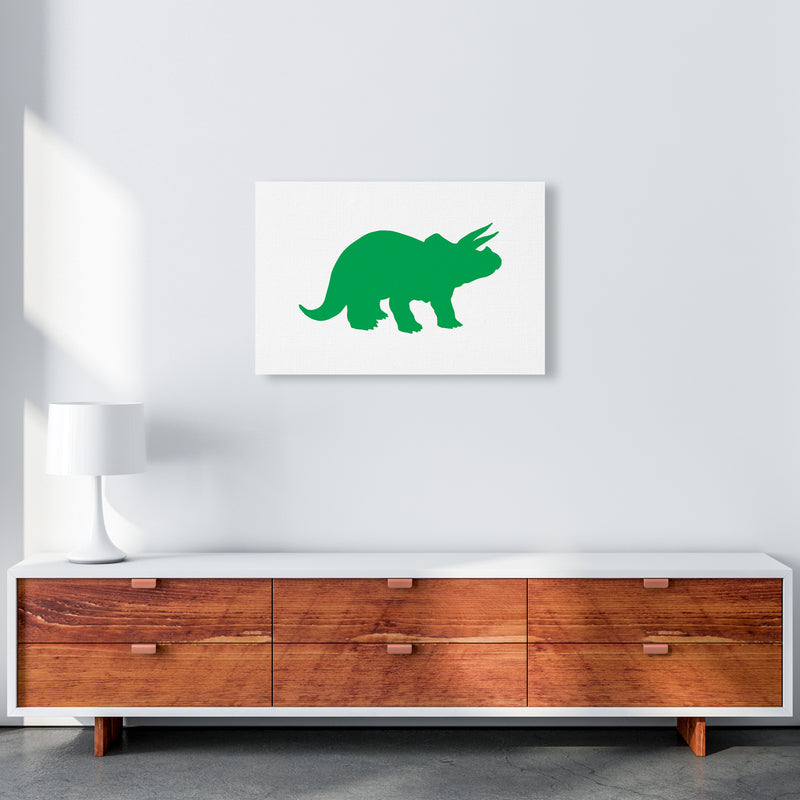 Triceratops Green  Art Print by Pixy Paper A2 Canvas