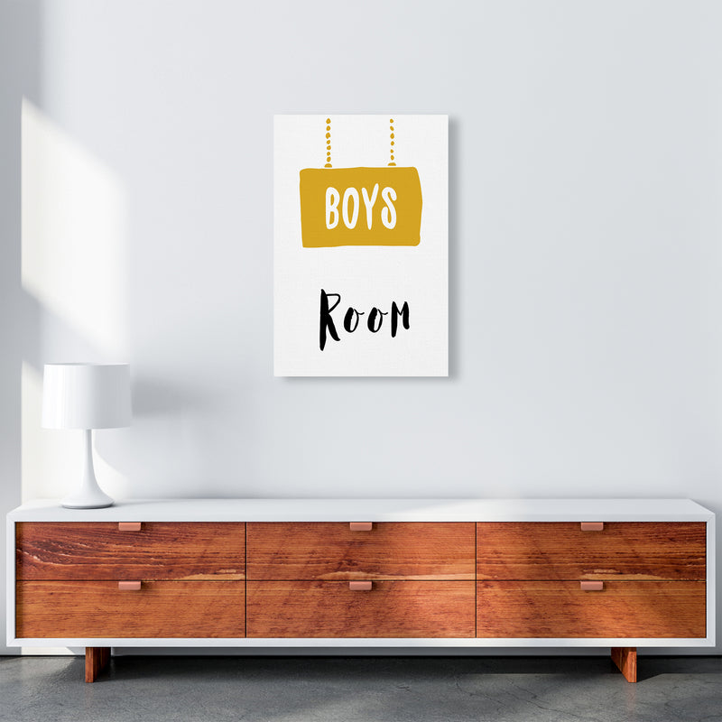 Boys Room Mustard  Art Print by Pixy Paper A2 Canvas