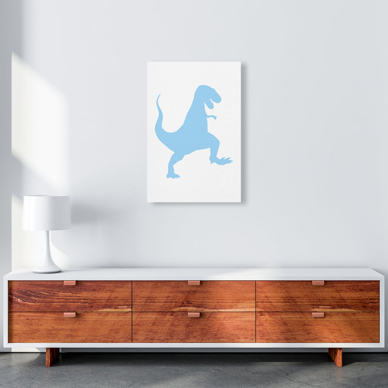 T-Rex Light Blue  Art Print by Pixy Paper A2 Canvas