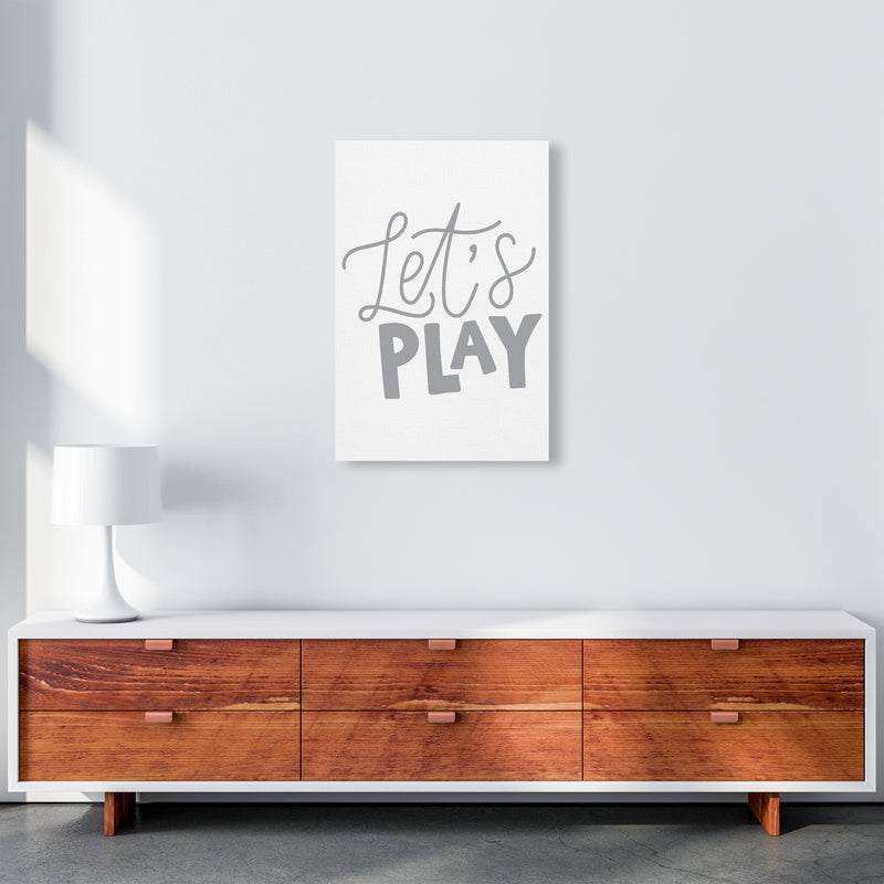 Let'S Play Grey  Art Print by Pixy Paper A2 Canvas